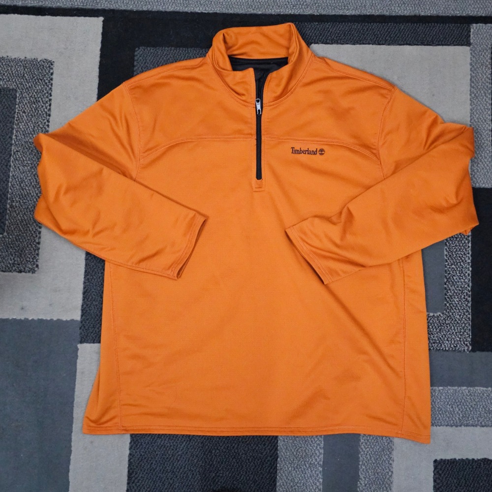 Timberland Quarter Zip Pullover Mens 3XL Orange Excellent